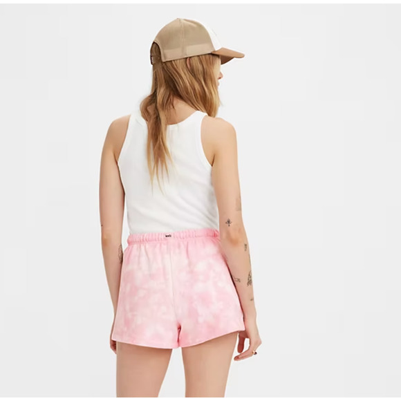 Levi's Charlie Sweatshorts Pink Tie Dye Shorts w/ Pockets Small NWT - Picture 4 of 4